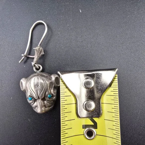 Sterling Silver Egyptian Sekhmet Bastet Cat Earrings Marked - Picture 5 of 10